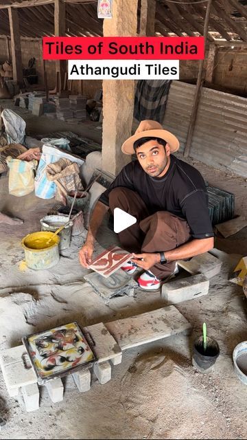 Zeeshan | Travel on Instagram: "This 500 year old art form of hand making these  eco friendly tiles in South India reflect the culture of the Chettinad region. Each and every tile is prepared with hands by expert craftsmen with techniques passed on through generations. 
📍 Athangudi Tiles, Athangudi Village , Chettinad, Tamil Nadu
#athanguditiles #chettinad #tamilnadu #karaikudi #tiles #chettiar #india #southindia #explore #reels #reelsinstagram #construction #tamil" Karaikudi Tiles, Athangudi Tiles Flooring, Chettinad Tiles, Athangudi Tiles, Hand Making, Tiles Texture, South India, Tamil Nadu, The Culture