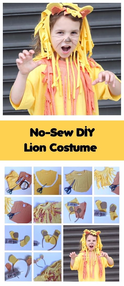 Diy Lion Costume Kids, Diy Lion Costume, Lion Fancy Dress, Animal Costumes Diy, Fancy Dress Diy, Lion Costume Diy, Lion King Dress, Jungle Costume, Animal Costumes For Kids