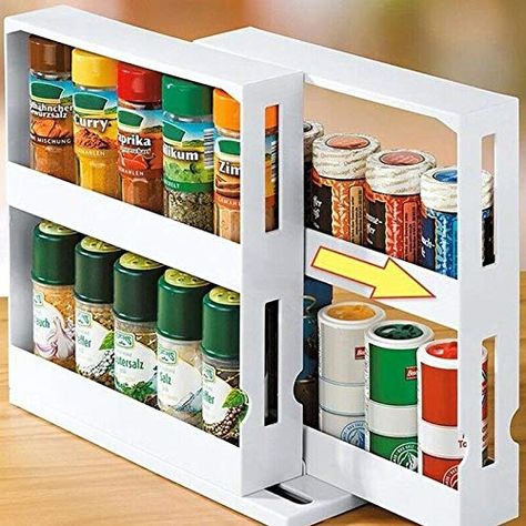 Gizayen Newly Upgraded Rotating Spice Rack, Multi-Function Storage Rack Seasoning Spice Jar Rack, Rotating Kitchen Organizer Home, Classic White: Amazon.es: Hogar Pullout Cabinet, Organiser Cucina, Rotating Spice Rack, Oil Shelf, Seasoning Rack, Kitchen Spice Racks, Utility Shelves, Hardware Storage, Kabinet Dapur