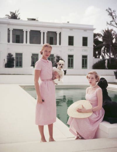 Country Club Chic Dresses - Country Club Fashion - Town  Country  Slim Aarons/Getty Images C Z Guest, Cz Guest, Slim Aarons Photography, Vestidos Pin Up, Summertime Dresses, Pink Sundress, Bianca Jagger, Ladylike Style, Slim Aarons