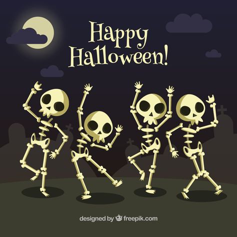 Fondo de esqueletos bailando  Vector Gratis Marcos Halloween, Halloween Invitaciones, Happy Halloween Quotes, Happy Halloween Pictures, Costume Party Invitations, Photo Halloween, Halloween Quotes Funny, Halloween Wishes, Skeleton Costume