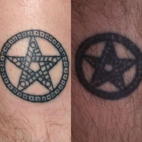 Tattoo Ageing, Blowout Tattoo, Tattoo Aging, Goth Tattoo Ideas, Gold Henna, Healed Tattoo, Goth Tattoo, Religious Tattoos, Healing Tattoo