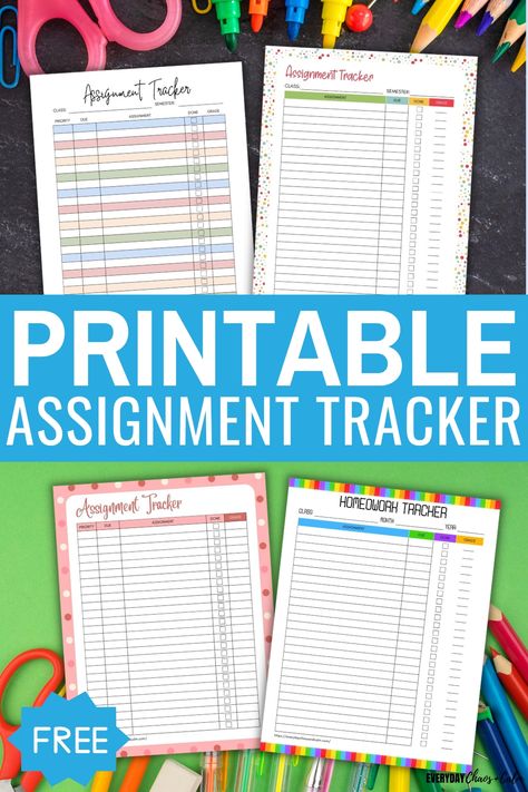 Student Tracking Sheet, School Assignment Planner, Grade Tracker Printable Free, How To Keep Track Of Assignments, Grade Sheet Template Free Printable, Assignment Planner Printable Free, Homework Tracker Printable Free, Assignment Tracker Template, Assignment Tracker