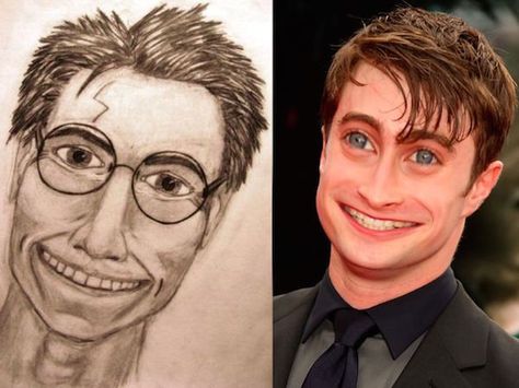 21 Celebs Made To Look Like Awful Fan Art Bad Fan Art, Eyestrain Art, Stephen King Novels, Bad Drawings, Fan Drawing, Bad Art, Celebrity Faces, Bad Tattoos, Nighty Night