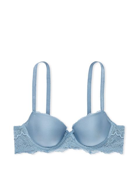 Buy Lightly-Lined Demi Bra - Order Bras online 5000000053 - Victoria's Secret Light Blue Bra, Pretty Bra, Dr Wardrobe, Bra Collection, Pretty Bras, Vs Bras, Lace Side, Demi Bra, Chantilly Lace