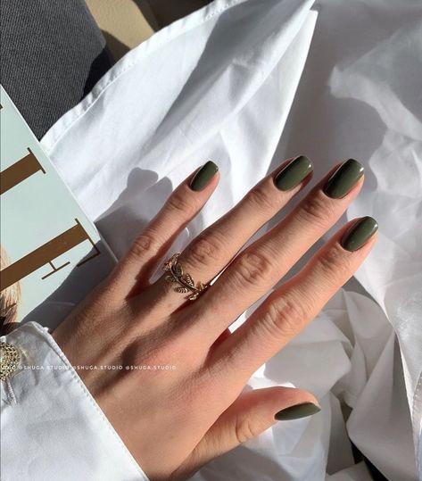 Nagellack Trends, Green Nail, Short Nail Designs, Minimalist Nails, Square Nails, Cute Acrylic Nails, Perfect Nails, Green Nails, Swag Nails