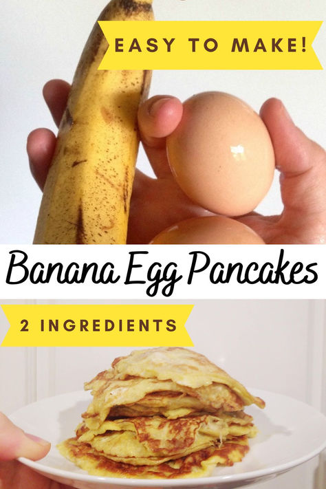 Try this easy and healthy banana egg pancake recipe with only 2 ingredients! Not only is this a fast gluten free recipe, but it's perfect for kids especially toddlers. This recipe can also be made dairy free by cooking with coconut oil instead of butter. Some people call this recipe kiddie cakes because kids love them. This high protein breakfast idea can be topped with berries to make it healthier, or things like whipped cream, syrup, butter, chocolate chips, etc to make it more like a dessert. Egg White And Banana Pancakes, Banana Pancakes No Milk, Banana Egg Pancakes 2 Ingredients, Easy Banana Pancakes 2 Ingredients, Baby Pancakes Recipe Banana, Banana Pancakes Healthy 2 Ingredients, Easy Baby Pancake Recipe, Animal Based Breakfast Ideas, Healthy Pancakes For Kids