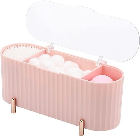 Amazon.com: Tecbeauty Qtips Holder, 3 Grids Separate Cotton Swabs Dispenser, Cotton Ball Storage Box, Jar for Cotton Pads Bathroom Organizer Canisters - Pink : Home & Kitchen Cotton Ball Storage, Cotton Swab Holder, Cotton Ball Holder, Kitchen Drawer Storage, Cat Bedroom, Ball Storage, Countertop Organizer, Countertop Storage, Vanity Countertop