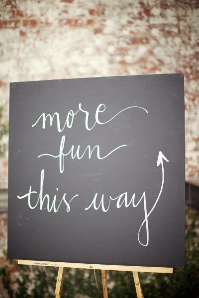 Fun chalkboard sign | Style Me Pretty Wedding Hacks, Wedding Chalkboard Signs, Wedding Dessert Table, Reception Signs, Future Mrs, Sign Ideas, Design Board, Chalkboard Signs, Wedding Signage