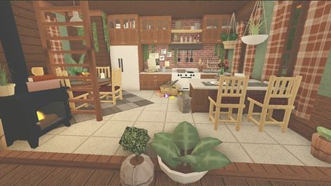 Beach House Interior Living Room, Bloxburg Cottagecore, Cottagecore House Interior, Cottage Core Bloxburg House, Bloxburg Cottage, Bloxburg Beach House, Cottagecore House, Simple Bedroom Design, Tiny House Layout