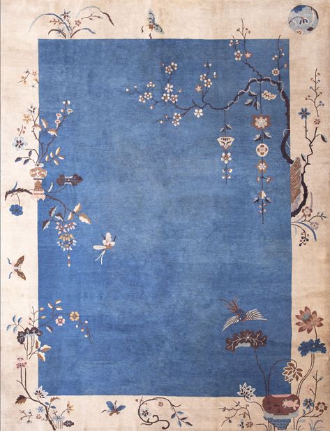 Chinese - Art Deco Carpet Stock Id: 22048 Circa: 1920  Width: 9' 0'' ( 274 cm )  Length: 11' 10'' ( 361 cm )  https://www.antiquerugstudio.com/Chinese%20-%20Art%20Deco/22048  #chineseartdeco #chineseartdecocarpet #antiquechineseartdecorug #antique #handmade #artwork #finecarpet #floorplan #flooring #interior #interiordesign Art Deco Carpet, Chinese Prints, Antique Aesthetic, Chinese Art Deco, Chinese Embroidery, Rug Studio, Chinese Rug, Art Deco Rug, Art Deco Rugs