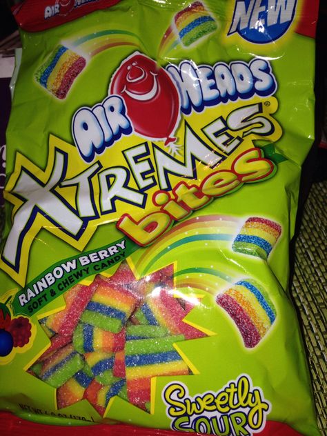 The only evidence that I ate this deliciousness! Airhead extreme bites!! Air Head Bites, Airhead Extremes Aesthetic, Airhead Extremes, Freakshakes Recipe, Berry Bites, Sour Foods, Easy Healthy Smoothies, Sleepover Food, Junk Food Snacks