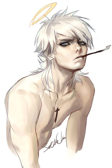 quick doodle of my gaia avatar ^o^: Man With White Hair, Bd Art, Art Manga, Guy Drawing, Manga Boy, Arte Fantasy, 판타지 아트, Art Tutorial, Anime Boys