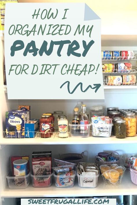 Basic Pantry Organization, Dollar Tree Pantry Organization, Dollar Tree Pantry, Easy Pantry Organization, Small Pantries, Home Organization Ideas Kitchen, Pantry On A Budget, Frugal Pantry, Decluttering Ideas Minimalism