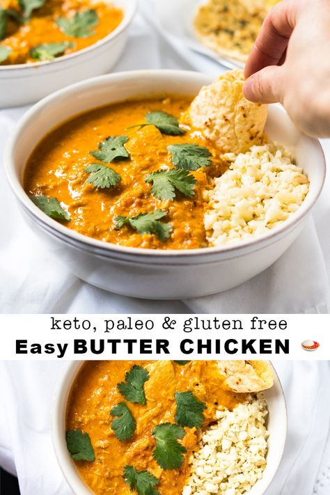 Paleo, Low Carb & Keto Butter Chicken #keto #lowcarb #paleo #glutenfree #healthyrecipes #butterchicken Butter Chicken Keto, Paleo Kids Lunch, Keto Butter Chicken, Easy Butter Chicken, Paleo Menu, Chicken Keto, Boiled Egg Diet Plan, Paleo Low Carb, Easy Butter