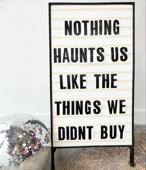 Cute Retail Signs, Retail Sandwich Board Ideas, Retail Sidewalk Signs, Sale Signs For Boutique, Funny Retail Signs, Buy My Stuff Sign, Funny Store Signs, Store Sign Ideas, Funny Chalkboard Signs