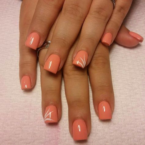 Peach Nail Art, Peach Colored Nails, Peach Nail Polish, Gel Polish Nail Designs, Peach Nails, Nails Polish, Colorful Nail Designs, Gradient Nails, Nail Polish Designs