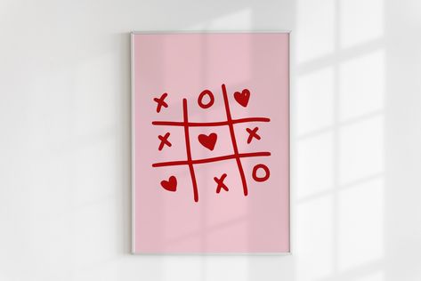 valentines day decor |xoxo print | digital download| coquette decor| aesthetic decor| art printable| tictactoe print| cute girly wall art Coquette Decor, Valentines Day Poster, Unique Valentines Day Gifts, 1st Birthday Party Themes, Valentines Day Decor, Girly Wall Art, Aesthetic Decor, Romantic Decor, Unique Valentines