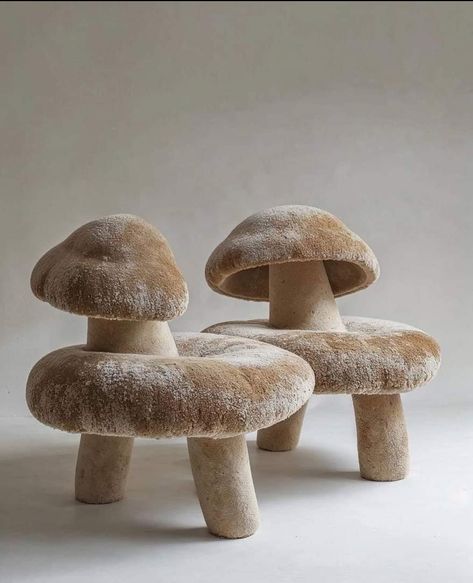 Mushroom Chairs by Eye Eaters Habitat Furniture, Mushroom Chair, Lions Mane Mushroom, Unique Chair, Mushroom Decor, Math Art, Contemporary Chairs, Armchair Design, Cozy Living Rooms