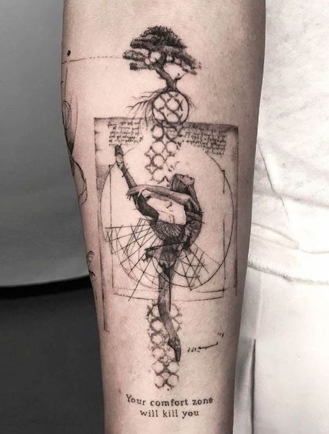 53 Inspiring Tree Of Life Tattoos With Meaning - Our Mindful Life Vitruvian Man Tattoo, Tattoo Therapy, Patch Tattoo, Anatomy Tattoo, Science Tattoos, Prison Tattoos, Golden Spiral, Tree Of Life Tattoo, R Tattoo