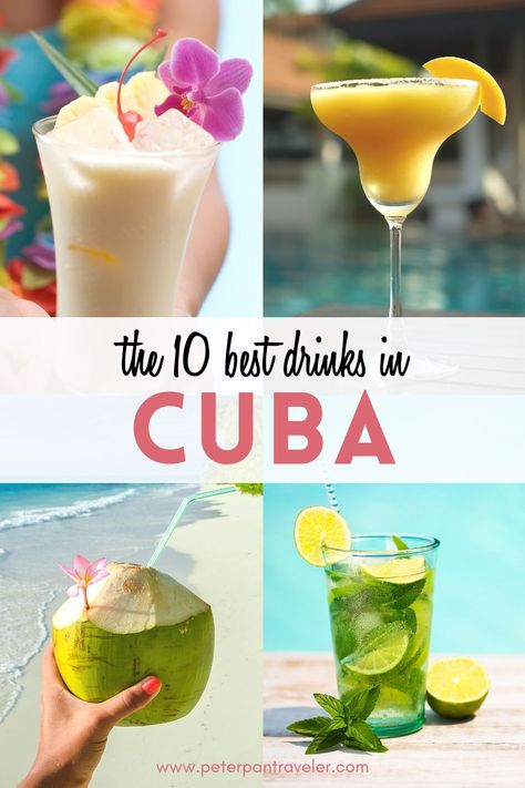 Planning a trip to Cuba? Wondering what drinks you should drink when you are there. Even if you aren't going to Cuba, here is some on the best Cuban drinks you can make at home. Cuban Drinks Non Alcoholic, Cuban Cocktails Drink Recipes, Cuban Drinks Cocktails, Cuban Drinks, Sesh Room, Cuban Cocktails, Cuba Resorts, Cuba Itinerary, Wine Inspiration