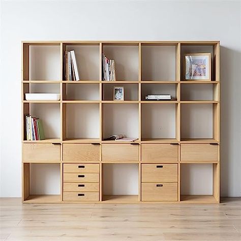 Amazon.com: DOLUNTO Storage Shelf Solid Wood White Oak Bookshelf, Storage Wooden Shelf Wall Cabinet (Color : Oak, Size : Double Drawer A 37x27x36cm) : Everything Else Oak Bookshelf, Oak Bookshelves, Double Drawer, Bookshelf Storage, Cabinet Color, Wood Wax, Shelf Wall, Wooden Shelf, Wooden Cabinets