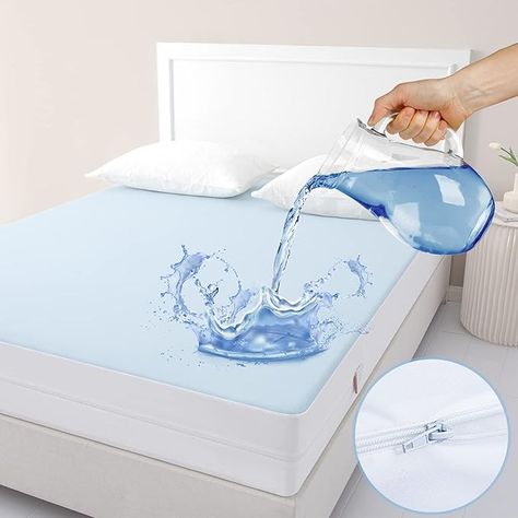 Jet's Home Twin Waterproof Mattress Protector with Zipper - 6 Side Protection Zippered Mattress Encasement,Machine Washable Zippered Mattress Cover Fits Up to 15'' Depth : Amazon.ca: Home Mattress Encasement, Waterproof Mattress Cover, Have A Good Sleep, Mattress Cleaning, Mattress Cover, King Size Mattress, Mattress Pads, Bed Bugs, King Mattress