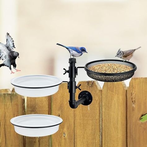 Amazon.com : CQAIRIOU Wall Mounted Bird Feeder with Metal Mesh Seed Tray and 2 Bird Bath Bowls,Heavy Duty Fence Tree Mount Bird Feeder for Outside Wild Birds,Table Mountable Platform Bird Feeder in Garden Backyard : Patio, Lawn & Garden Platform Bird Feeder, Bird Feeder Station, Fence Trees, Bird Bath Bowl, Park Project, Garden Backyard, Metal Tray, Metallic Luster, Outdoor Decor Backyard