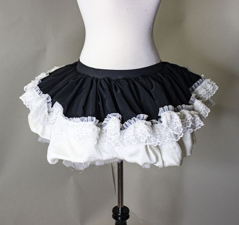 Poofy Black Skirt, Clown Skirt, White Tutu Skirt, Poofy Skirt, Black Tulle Skirt, Victorian Skirt, Frilly Skirt, Bustle Skirt, White Tutu