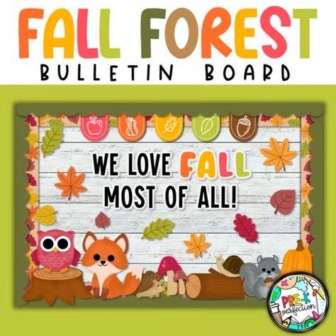 Pre-K Perfection | Teachers Pay Teachers Fall Themed Bulletin Boards, Autumn Bulletin Boards, Animals Bulletin Board, Snail Clipart, Hedgehog Clipart, Squirrel Clipart, Bulletin Borders, Fox Clipart, Christian Classroom