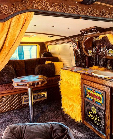 Scooby Doo Van Interior, 70s Van Interior, Car Renovation, Van Inside, 70s Van, Boogie Van, 1950s Aesthetic, Van Interiors, Dragon Wagon