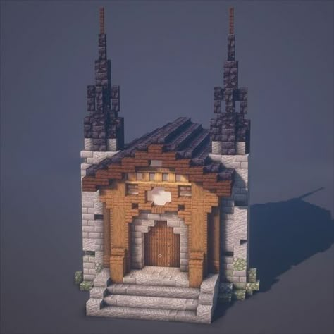 Minecraft Rustic, Rustic Archway, Rustic Library, Minecraft Medieval House, Minecraft Castle Designs, Minecraft Shops, Rumah Minecraft Sederhana, Minecraft Structures, Bangunan Minecraft