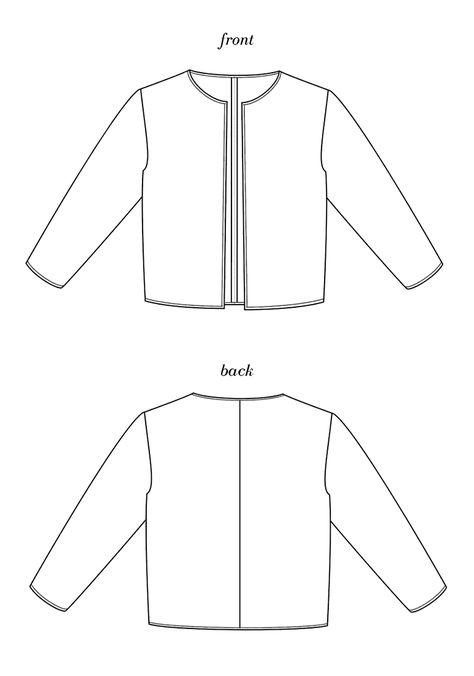 Simple Jackets For Women, Boxy Jacket Pattern, Cropped Jacket Sewing Pattern, Free Jacket Pattern Sewing, Jacket Sewing Patterns For Women, Ladies Jacket Pattern, Diy Jacket Pattern, Sew A Jacket, Short Jackets For Women