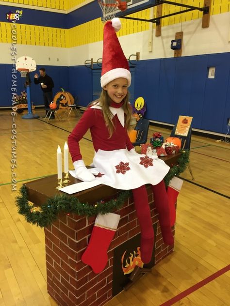 Elf on a Shelf DIY Illusion Costume Elf On Shelf Costume, Elf On The Shelf Costume, Diy Elf Costume, Illusion Costumes, Diy Elf, Christmas Elf Costume, Parade Ideas, Sleigh All Day, Shelf Diy