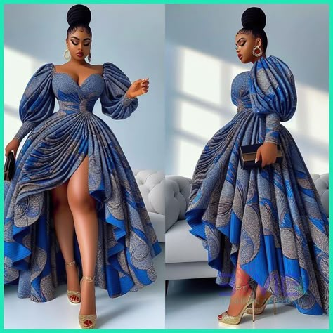 Luxury Ankara Dress Styles, Latest Ankara Styles 2024 Long Gown, Trending Ankara Styles 2024, 2024 Ankara Gown Styles, African Attire Dresses D&d Clothing, Ankara Dress Designs, Modest Dresses Fashion, Classy Gowns, African Prom Dresses