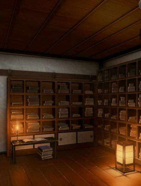 Azuchi Castle~ Library and Archives Room #IkeSen Archives Room, Japanese Library, Castle Library, Traditional Chinese House, Ancient Library, Japan Interior, Castle Rooms, Japanese Town, Chinese House