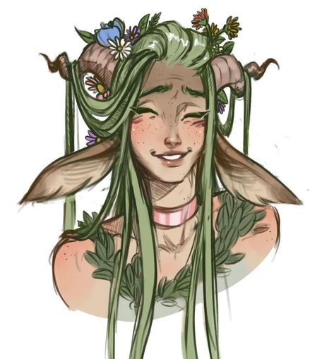 Green Hair, A Drawing, Character Drawing, Her Hair, A Woman, Twitter, Flowers, Green, Hair