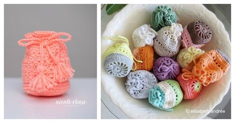 4 Little Pouch Free Crochet Pattern Crochet Unique, Confection Au Crochet, Crochet Shell Stitch, Crochet Geek, Crocheted Items, Mini Crochet, Crochet Pouch, Pouch Pattern, Crochet Bags Purses