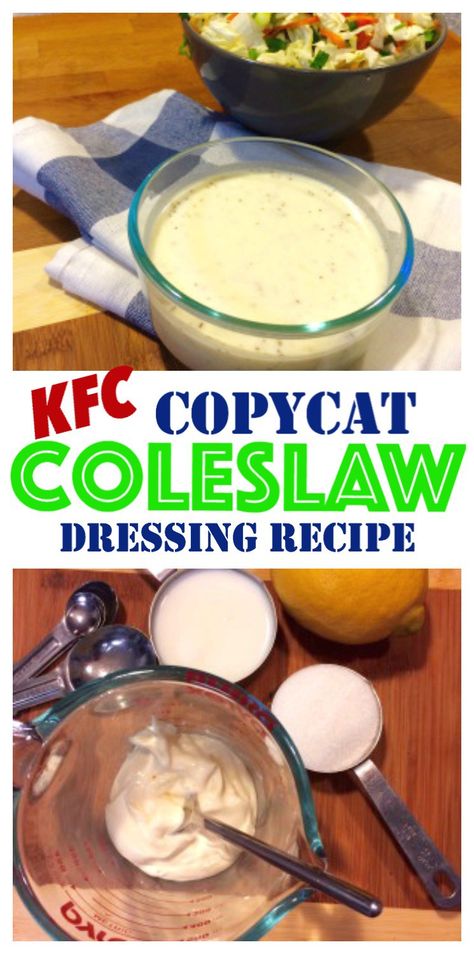 Making Coleslaw Dressing is so cheap and easy, you'll never buy Kraft again! Plus you get the familiar taste of a great tasting Coleslaw Dressing. Copycat Coleslaw, Coleslaw Sauce, Copycat Kfc Coleslaw, Homemade Coleslaw Dressing, Creamy Coleslaw Dressing, Coleslaw Dressing Recipe, How To Make Coleslaw, Kfc Coleslaw Recipe, Coleslaw Recipes