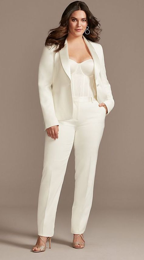 Wedding Pant Suits For Women, Wedding Suit Women, Plus Size Pant Suits, Bridal Pantsuit, Wedding Pants, Bride Suit, Rehearsal Dinner Outfits, Women Suits Wedding, Simple White Dress