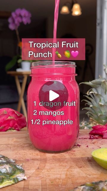 Modesto Joseph Garcia on Instagram: "Tropical Fruit Punch 🍍🥭🩷

(Find my juicer for 10% off & my recipe Ebook linked in my bio) ⚡️

I can’t help but revisit how delicious this juice recipe was 👀 Red dragon fruit is one of my favorite fruits to get my hands on & bring such a vibrant color & delicious flavor to juice recipes exactly like this one! This recipe is going to boost the immune system & support healthier digestion! Recipe yields roughly 22fl oz of juice 🩷

#growyourown #tropicalfruit #tropicalpunch #fruitpunch #juicerecipes #freshjuice #homemadejuice #immuneboost #dragonfruit #nutritious #juicingforhealth #healthiswealth ￼#healthandwellness ￼#growyourownfood #growyourownlives #fruitheals #healingfruit #natureheals #healingnature #explore #explorepage" Dragonfruit Juice Recipe, Dragon Fruit Juice Recipe, Alkaline Drinks, Dragon Fruit Juice, Green Juice Smoothie, Red Dragon Fruit, Fruit Juice Recipes, Healthy Juice Drinks, Homemade Juice