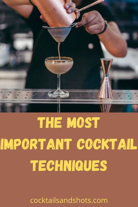 Aquick guide to the most important cocktail techniques. The perfect cocktail needs the perfect ingredients but also the right cocktail techniques. The different cocktail techniques sometimes seem a little difficult to understand but no worries #cocktailtechniques #Shaking #bartenders Tips For Bartending, Cocktail Techniques, Bartesian Cocktail Maker Set Up Ideas, Bartending Tricks Fun, Common Bartender Drinks, Classic Cocktail Recipes Bartenders, Bar Tending, Cocktail Ingredients, Perfect Cocktails