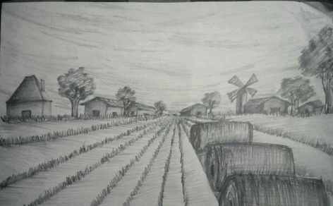 NATA agricultural field after harvest Agriculture Drawing Ideas, 2 Point Perspective City, Perspective City, Shapes Drawing, Easy Pictures To Draw, Perspective Lessons, Geometric Shapes Drawing, Perspective Sketch, Realistic Sketch