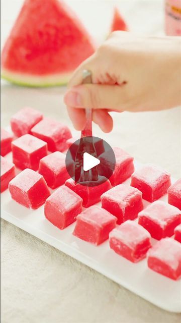 Kathlyn on Instagram: "Beat the summer heat with a delightful homemade treat – Watermelon Mochi!   If you're a fan of mochi like me, you'll love this one. Unlike many other varieties, this recipe is easier to make and doesn't require any filling. Full Recipe https://kitchenmisadventures.com/watermelon-mochi" Watermelon Mochi Recipe, Watermelon Candy Recipes, Fuzzy Melon Recipes, Hawaiian Mochi Recipe, How To Make Mochi Ice Cream Recipes, Kiwano Melon Recipe, Chocolate Bonbons Recipe, Bon Bons Recipe, Mochi Recipe