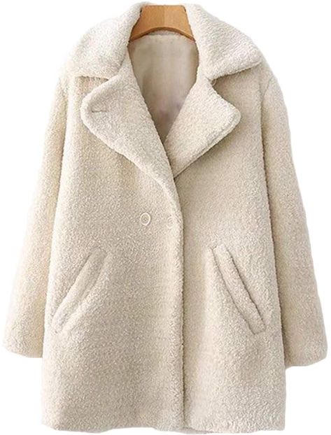 'Fredia' Teddy Boyfriend Coat Boyfriend Coat, Pink Coats, Double Breasted Coat, Outerwear Coats, Double Breasted, Faux Fur, For Women, Pink