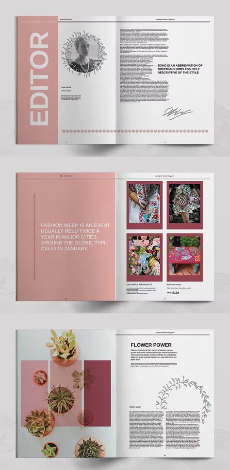 Lifestyle Magazine Layout InDesign. 24 Pages. Floral Magazine Layout, Boho Magazine Layout, Magazine Inner Page Design, Magazine Layout Indesign, Flower Magazine Layout, Lifestyle Magazine Design, Indesign Layout Inspiration Creative, Magazine Product Layout, Summer Magazine Layout