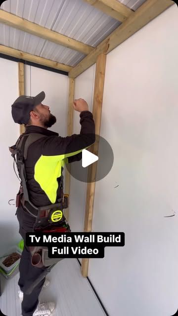 The Home Improvements Channel UK on Instagram: "How We Built A Full Tv Media Wall 

#howto  #how  #homeimprovement  #doityourself  #diy #reels #asmr  #asmrsounds  #build  #builder 

Do you like this style of media wall ?" Media Wall Bedroom Ideas, Media Wall Build, Media Wall Diy, Tv Media Wall, Wall Framing, Tv Wand, Entertainment Wall, Wall Diy, Tv Media