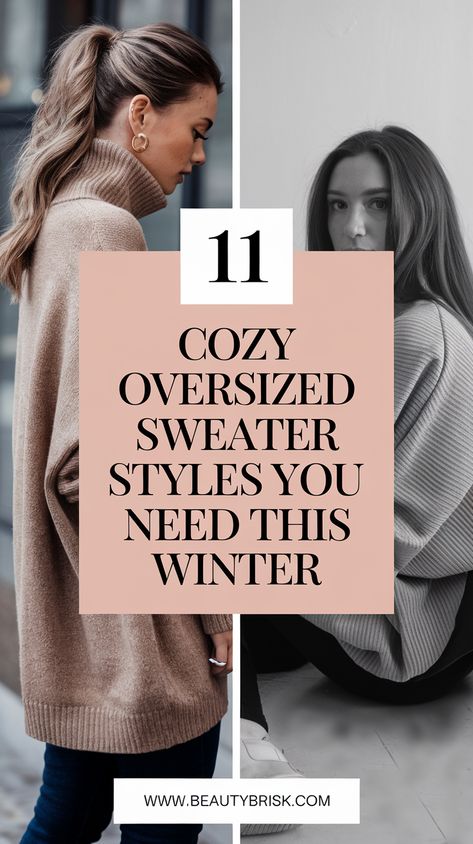 Stay warm and stylish this winter with these 11 must-have oversized sweater styles! From chunky knits to slouchy pullovers, these cozy looks are perfect for layering and keeping you snug all season long. Whether you're lounging at home or heading out, these oversized sweaters will keep you comfy and on-trend!
​
​ Style An Oversized Sweater, Sweater Outfit Ideas, Cozy Oversized Sweaters, Knit Sweater Outfit, Outfits With Jeans, Chunky Knits, Oversized Sweaters, Sweater Outfit, Fashion Female