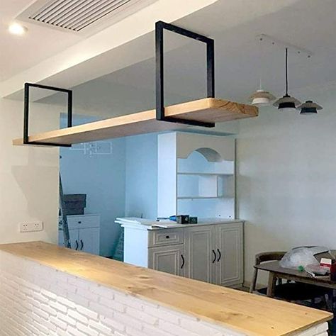 Hanging Shelf Kitchen, Ceiling Shelf, Suspended Shelves, Ceiling Storage Rack, Hanging Wood Shelves, Ceiling Shelves, Hanging Wine Rack, Floating Shelves Kitchen, Ceiling Storage