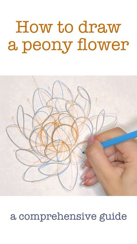 Here’s my comprehensive step by step tutorial in how to draw a peony flower Flower Drawing Peony, How To Draw Tattoo Flowers, Drawing Peonies Step By Step, Peony Flower Drawing Step By Step, How To Draw Peony Step By Step, How To Draw Peony, How To Draw A Peony, Peony Drawing Tutorial, How To Draw Traditional Tattoos